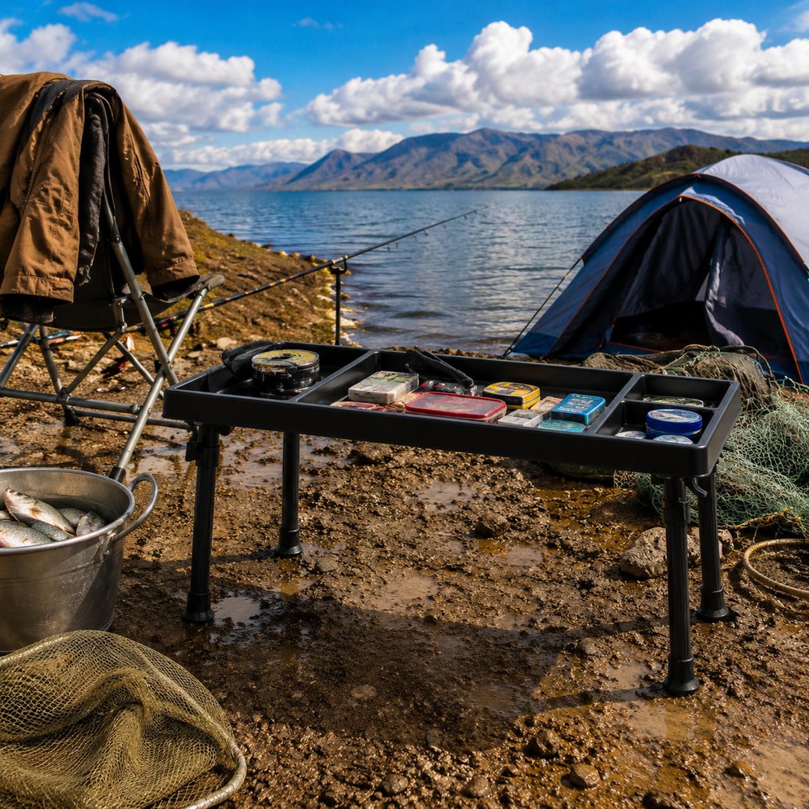 Fishing Tackle Tray Table Stur - Carp Fishing Tackle บทวิจารณ์และราคา